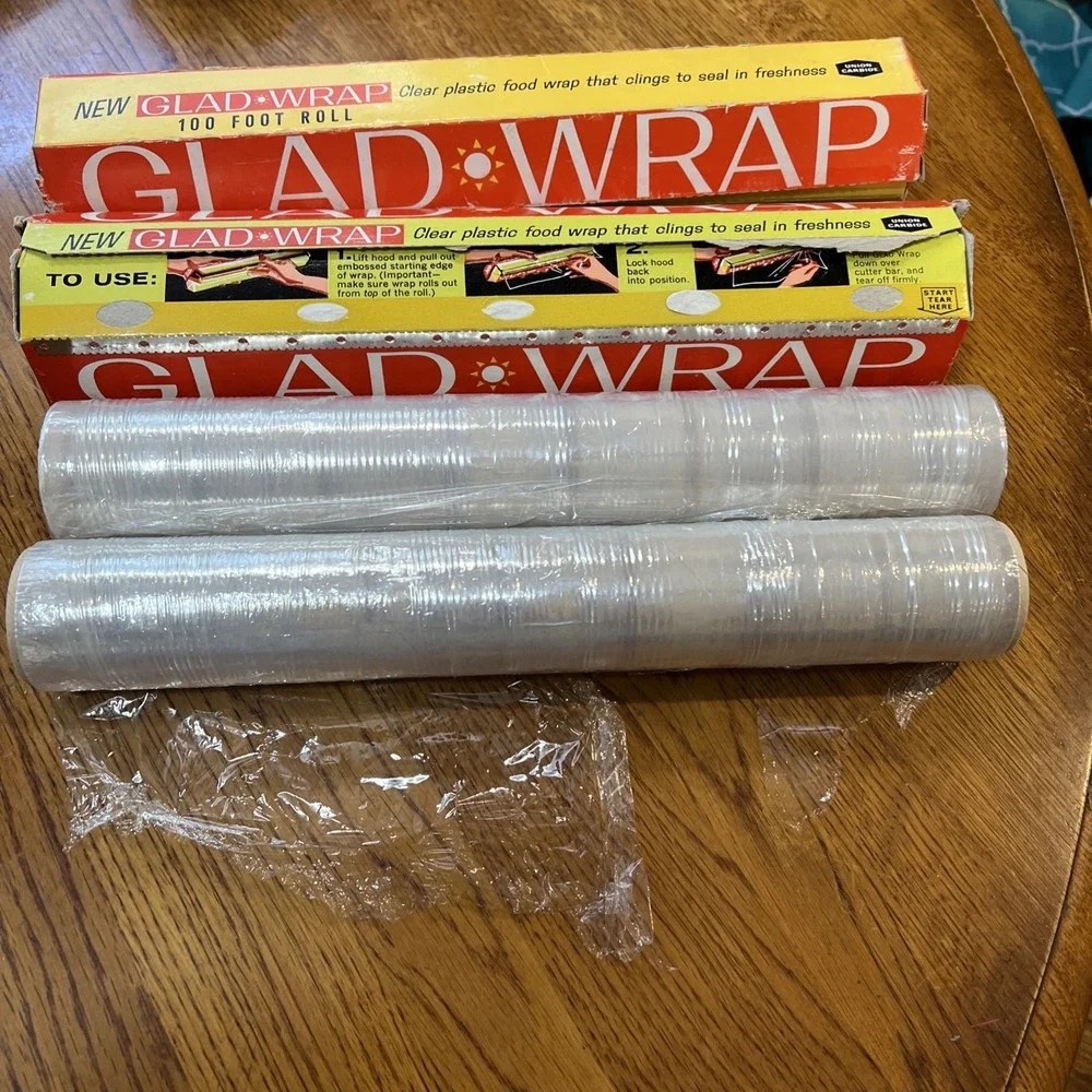 Vintage Glad Wrap Union Carbide Clear‎ Plastic 100 Ft Roll- See Details - READ